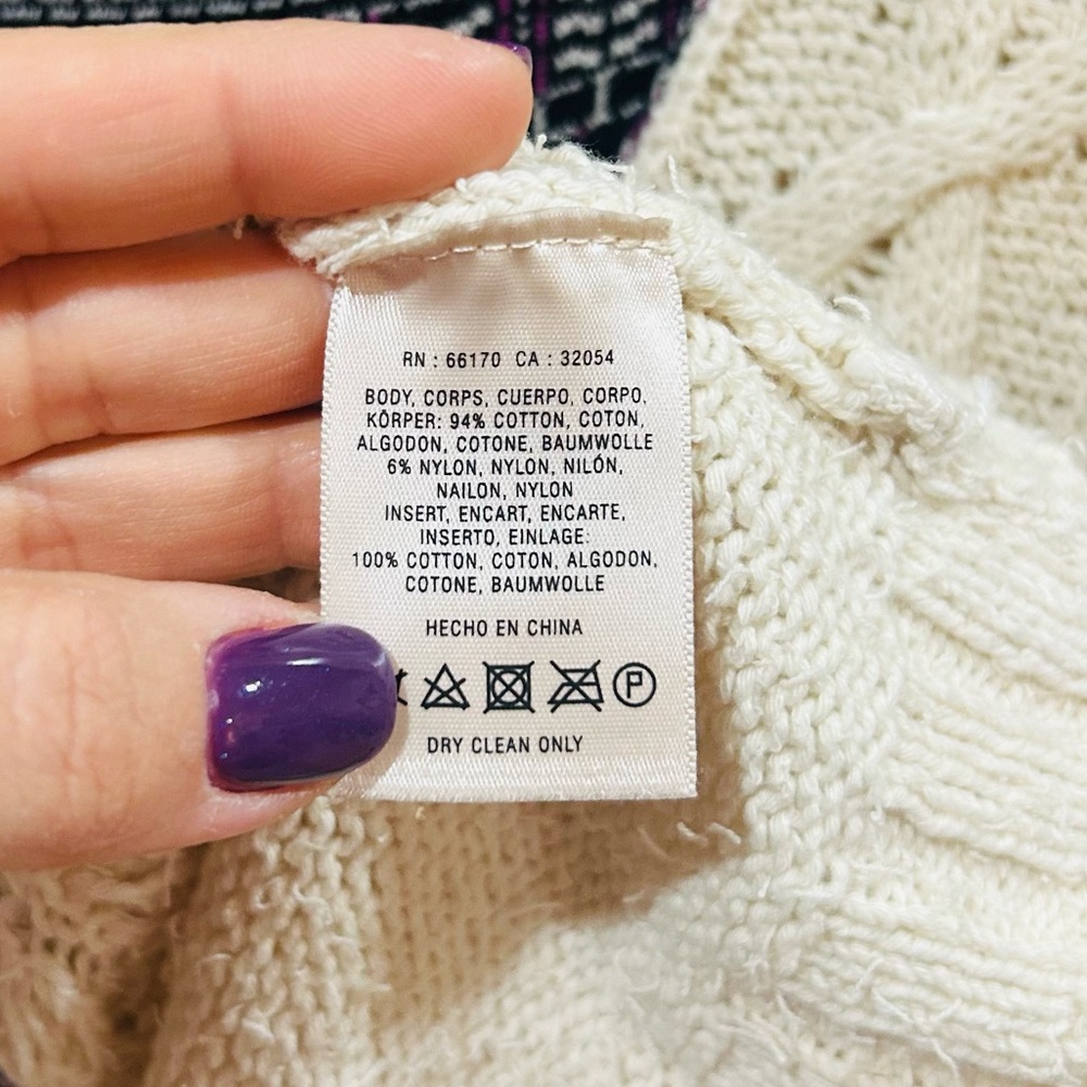 VTG Anthropologie Angel of the North Algarve Nordic Folk Cable Knit Sweater Sz M - Picture 12 of 12